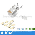 Aucas Oferta de fábrica Cat 7 Conector RJ45 Modular Plug 8P8C FTP Cat7 RJ45 Conector para cable de red trenzado